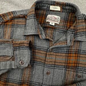 J. Crew Gray and Brown Plaid Casual Button Down Shirt